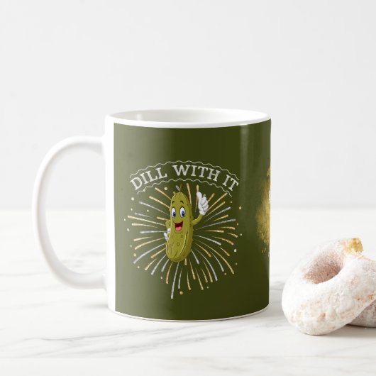 Funny Dill Pickle Mok "Dill With It!" (Met donut)