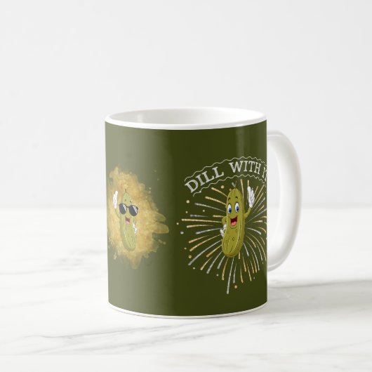 Funny Dill Pickle Mok "Dill With It!" (Voorkant rechts)