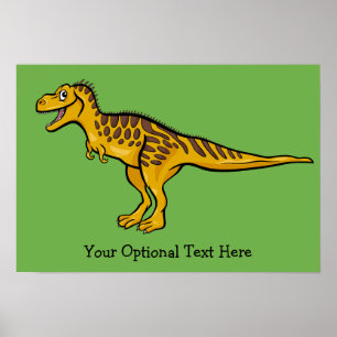 Funny Dinosaur aangepaste tekst en kleurenposter Poster