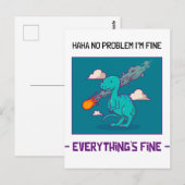 Funny Dinosaur Asteroid Alles is prima Briefkaart (Voorkant / Achterkant)