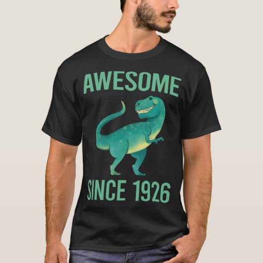 Funny Dinosaur - Awesome Since 1926 T-shirt (Voorkant)