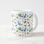 Funny Dinosaur bladeren Extra Grote Beker (Voorkant rechts)