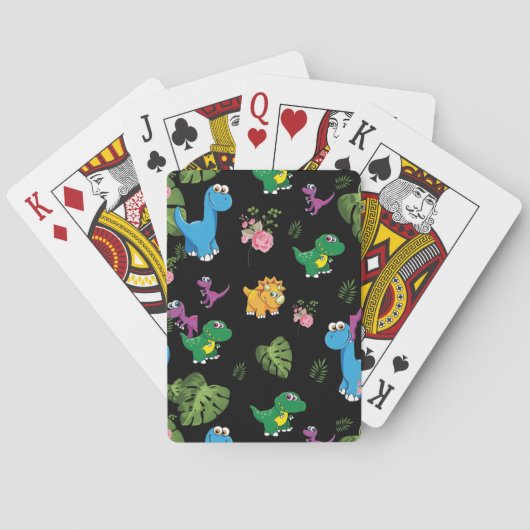 Funny Dinosaur, bladeren Pokerkaarten (Achterkant)