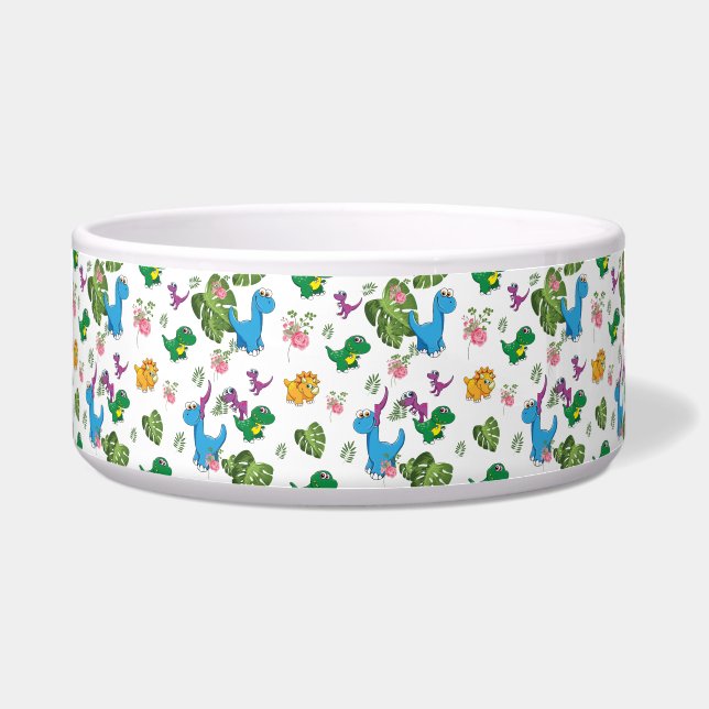 Funny Dinosaur, bladeren Voerbakje (Voorkant)