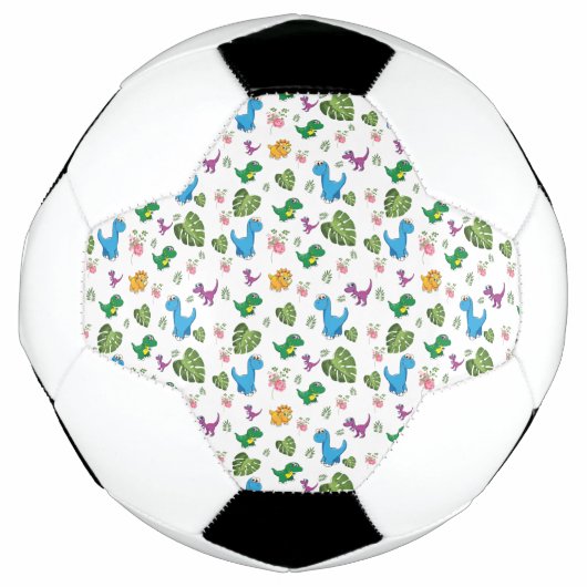 Funny Dinosaur, bladeren Voetbal (Voorkant)