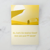 Funny Dinosaur Climate Change Dinosaur Cartoon Kaart (Binnen)