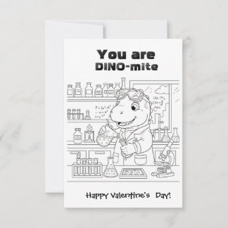 funny Dinosaur Coloring Maze Classroom Valentine Bedankkaart
