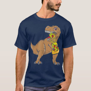 Funny Dinosaur Eat Pizza Slice Lover T Re T-shirt
