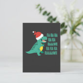 Funny Dinosaur Fa Ra Rawr Kerstmis TRex-mas Briefkaart (Staand voorkant)