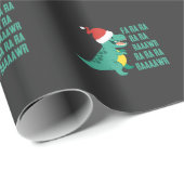 Funny Dinosaur Fa Ra Rawr Kerstmis TRex-mas Cadeaupapier (Rol Hoek)