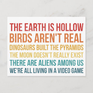 Funny Dinosaur Flat Earth Alien complottheorie Briefkaart
