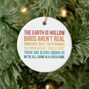 Funny Dinosaur Flat Earth Alien complottheorie Keramisch Ornament