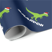 Funny dinosaur kerstinpakpapier voor kinderen cadeaupapier (Rol Hoek)