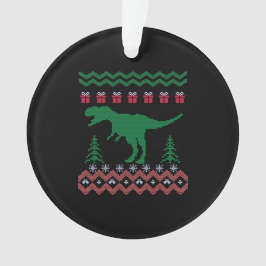 Funny Dinosaur Kerstmis Ornament (voorkant)