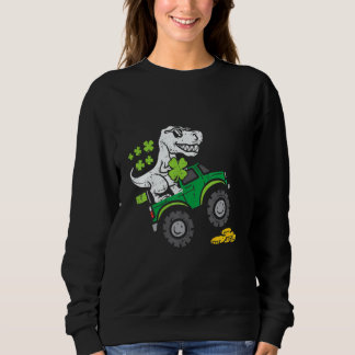 Funny Dinosaur Monster Truck St Patrick's Day Boys Trui