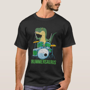 Funny Dinosaur Musician T Rex Drummer Boys Gift Dr T-shirt