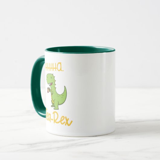 Funny Dinosaur Tea Rex Tyrannosaurus Birthday Mok (Voorkant links)