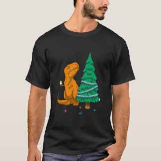 Funny Dinosaur Tree Rex Pajamas Christmas Gift T-shirt