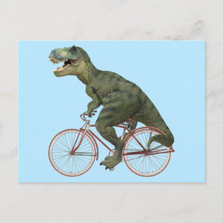 Funny Dinosaur TRex Bicycle Cycling Briefkaart