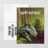 Funny Dinosaur Vieux Âge Anniversaire Carte postal (Devant / Derrière)
