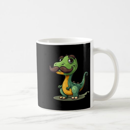 Funny Dinosaur With Mustache Beard For Adults And Koffiemok (Rechts)
