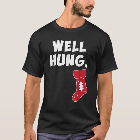 Funny Dirty Kerststalling Well Hung T-shirt (Voorkant)