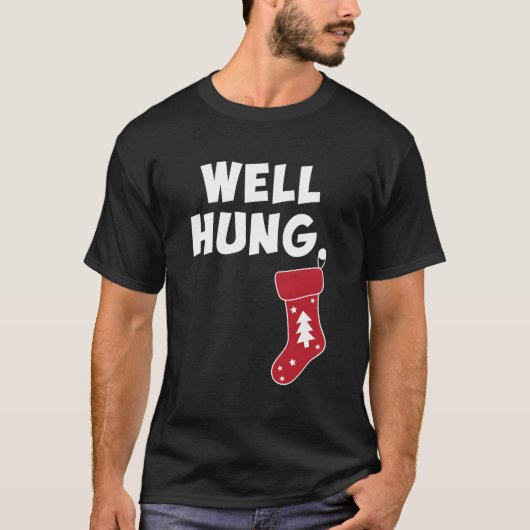 Funny Dirty Kerststalling Well Hung T-shirt (Voorkant)