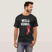 Funny Dirty Kerststalling Well Hung T-shirt (Voorkant volledig)