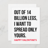 Funny Dirty Naughty Valentines Carte de jour et ca (Devant / Derrière)