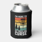 Funny Disc Golf Shirt Hit Trees and Curse Retro Blikjeskoeler (Blikje Voorkant)