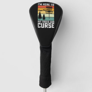 Funny Disc Golf Shirt Hit Trees and Curse Retro Golfheadcover