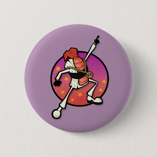 FUNNY DISCO SUSHI PIN TERUG ROND BUTTON (Voorkant)