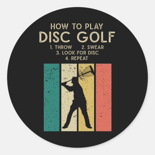 Funny Disk Golf Instruction Frisbee Disk Golfing Ronde Sticker (Voorkant)