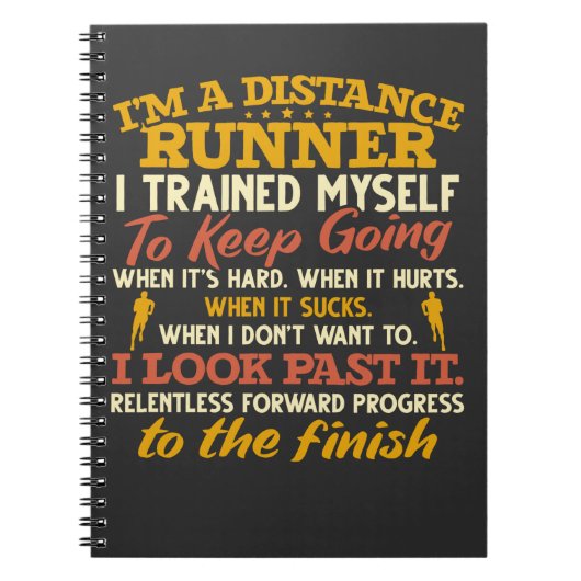 Funny Distance Runner Quote Athlete Notitieboek (Voorkant)
