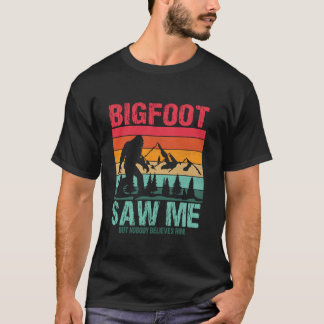 Funny Distress Bigfoot zag me geloven Grappige Sas T-shirt