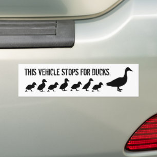 Funny Dit voertuig stopt voor eenden Bumpersticker