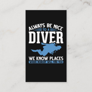 Funny Diver Scuba Diving Visitekaartje