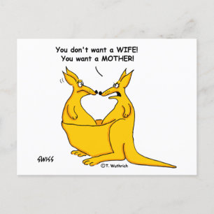 Funny Divorce Announcement Kangaroo Cartoon Aankondigingskaart