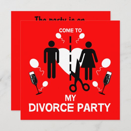 Funny Divorce Invitation (Devant / Derrière)