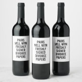 Funny Divorce Papers Wine Label Wijn Etiket (Flessen)
