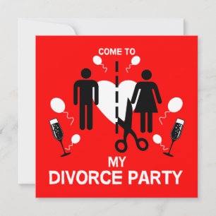 Funny Divorce party Invite Kaart