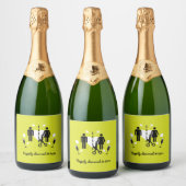 Funny Divorce Survivor Sympathie Sparkling Wijnetiket (Flessen)