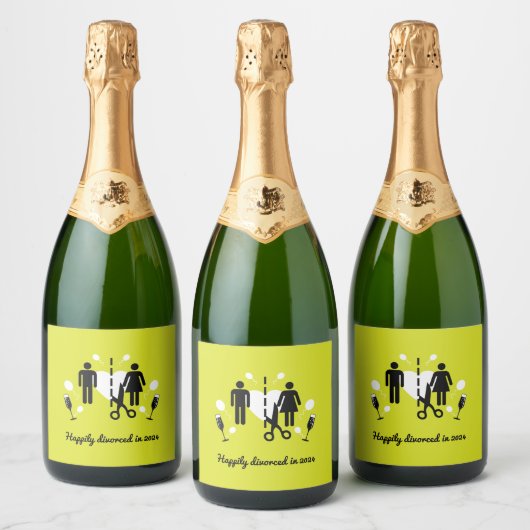 Funny Divorce Survivor Sympathie Sparkling Wijnetiket (Flessen)