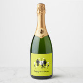Funny Divorce Survivor Sympathie Sparkling Wijnetiket (Voorkant)