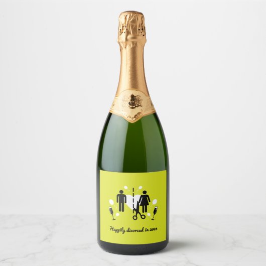 Funny Divorce Survivor Sympathie Sparkling Wijnetiket (Voorkant)
