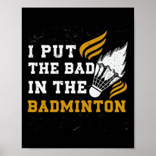 Funny Dminton Shirt Mannen Dames Dminton Speler 10 Poster