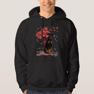 Funny Doberman Heart Valentijnsdag Dog Dad mama Hoodie