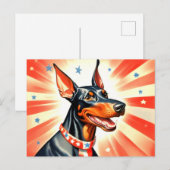 Funny Doberman Pinscher Briefkaart (Voorkant / Achterkant)