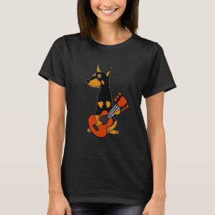Funny Doberman Pinscher Plays Guitar T-shirt