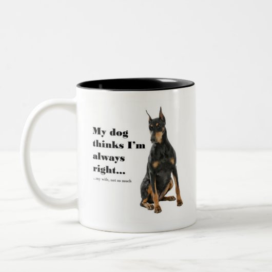 Funny Doberman tegen Mok vrouwen (Links)